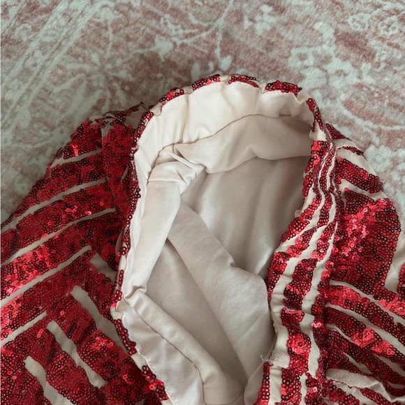 Red sequined bootcut Christmas pants - Picture 3 of 3